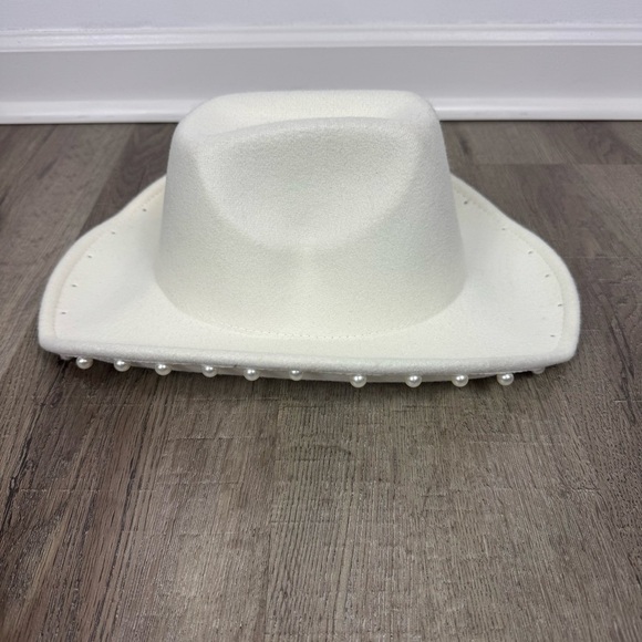 Anthropologie Pearl Rancher Hat Ivory Studded Women\'s Western Cowboy Hat Bridal main image 6